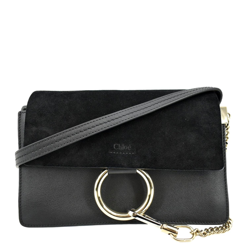 Chloé 'Faye' Clutch Taupe Suede Calfskin