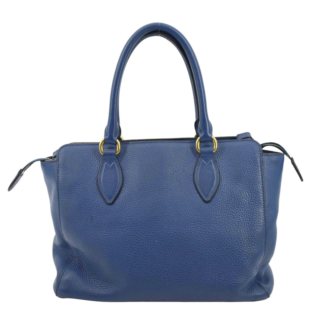 PRADA 2way Leather Tote Shoulder Bag Blue 1BA205