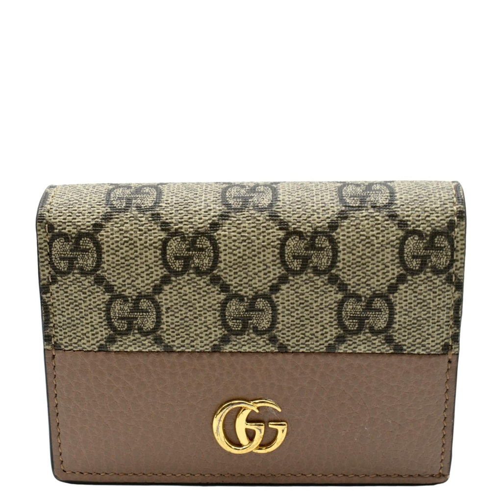 Auth Gucci 131886 GG Canvas Business Card Case Beige