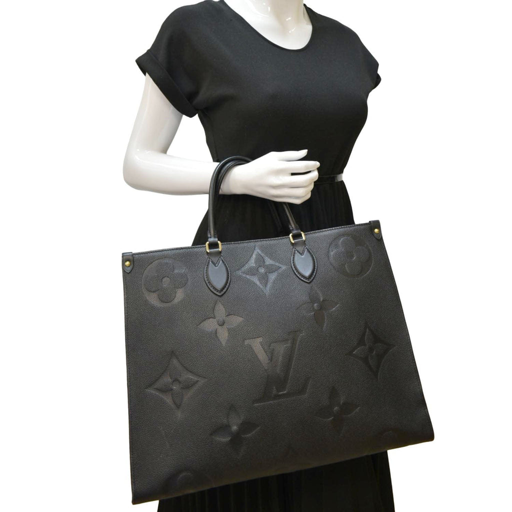 Louis Vuitton Womens OnTheGo Tote Black Leather GM – Luxe Collective