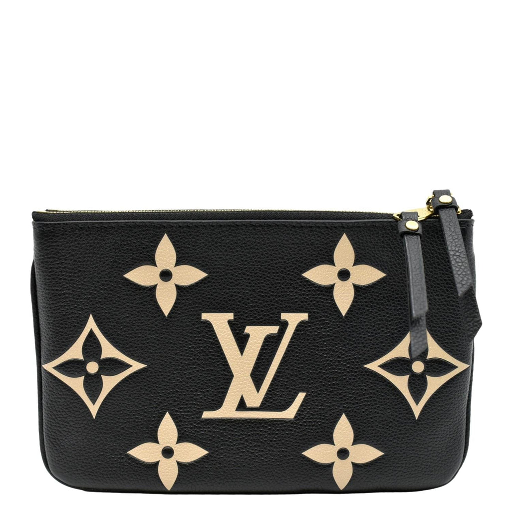 Louis Vuitton Bicolor Monogram Empreinte Leather Double Zip On Strap  Pochette Louis Vuitton