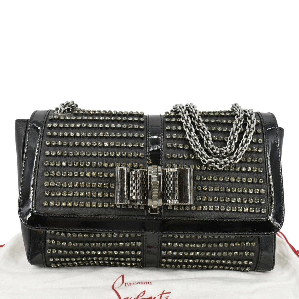 CHRISTIAN LOUBOUTIN Charity Studded Leather Shoulder Bag Black