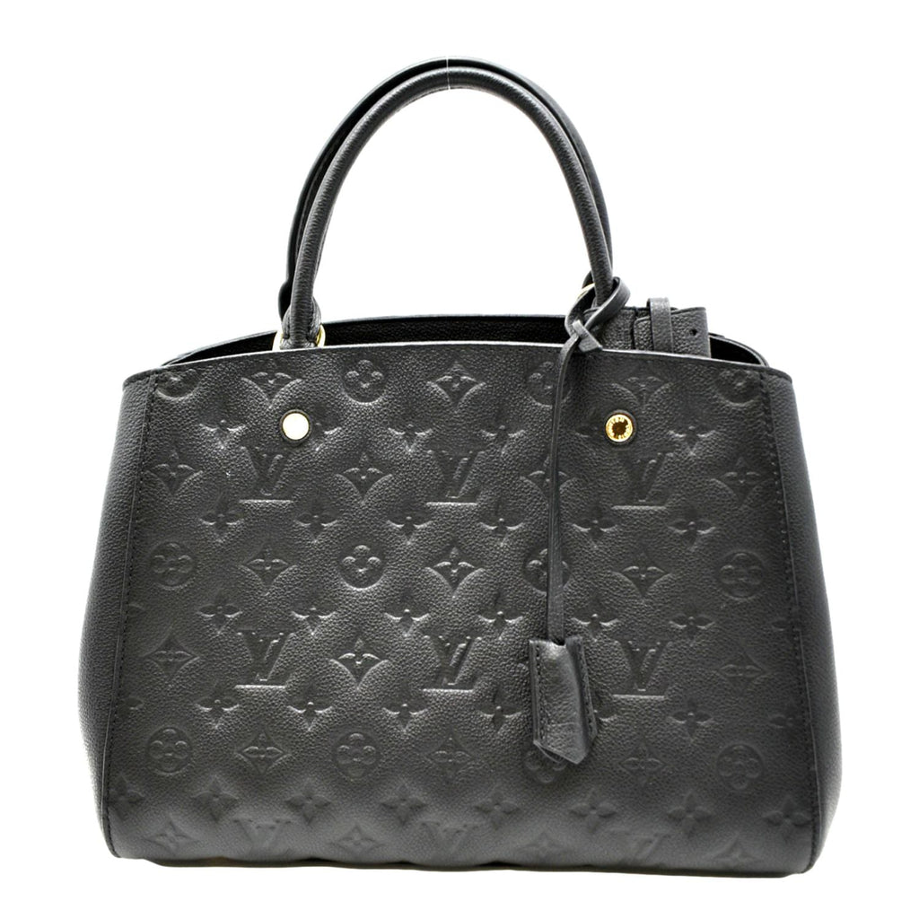 Louis Vuitton Black Monogram Empreinte Montaigne MM Handbag at 1stDibs