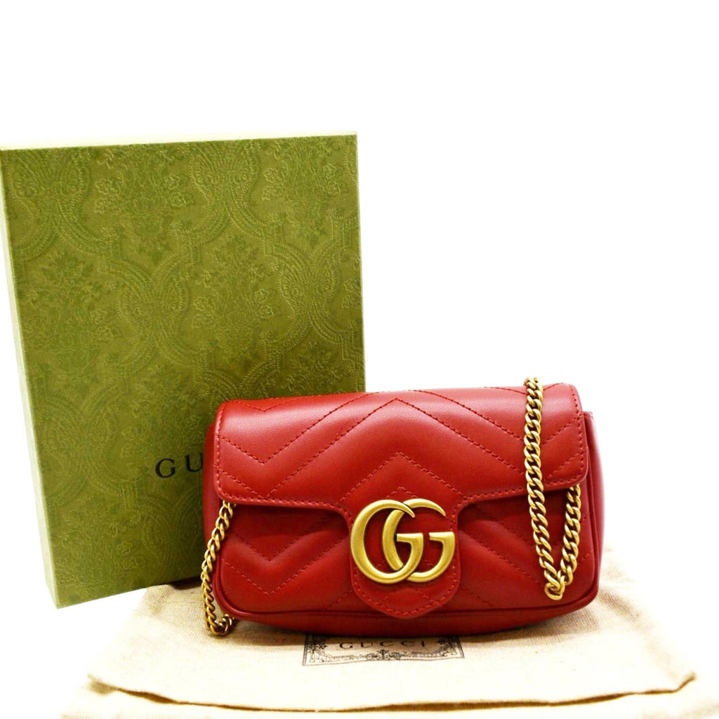 NWT!* Gucci GG Marmont matelassé Super Mini Crossbody Bag Leather 476433  Brown
