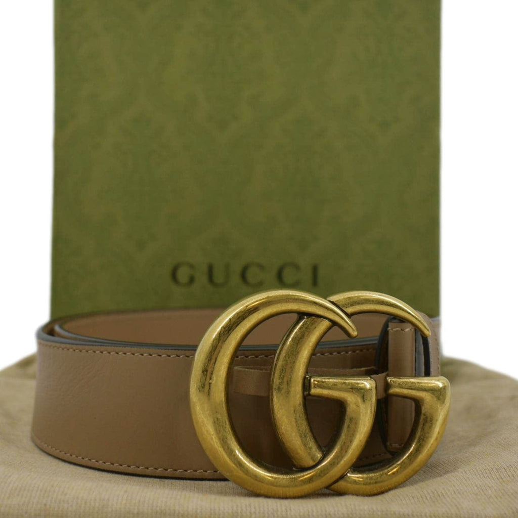 Gucci Double G Buckle Leather Belt Size 80.32 Black 400593