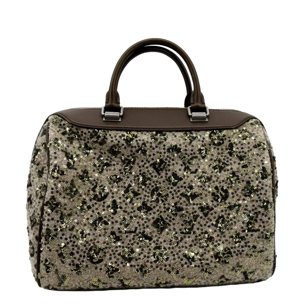 Brown & Green Monogram Sequin Sunshine Express Speedy 30