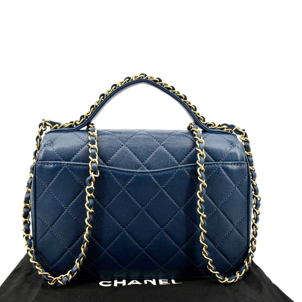 Chanel Blue Denim Top Handle Bag