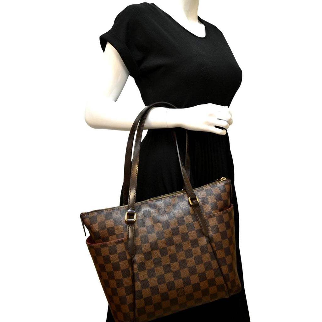Louis Vuitton Damier Ebene Totally MM Tote Bag Shoulder Handbag Brown  Superb