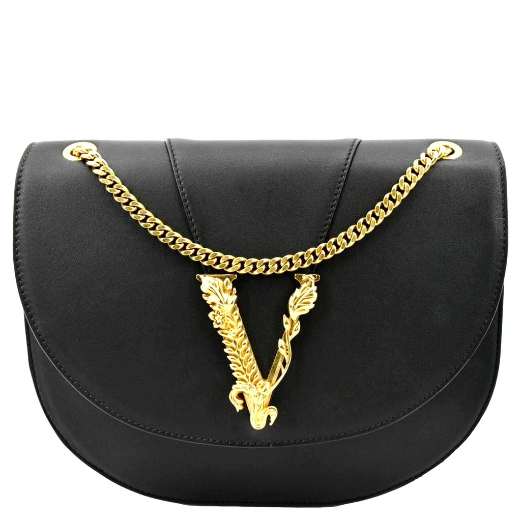 leather VIRTUS Shoulder bag wih detachable chain shoulder strap