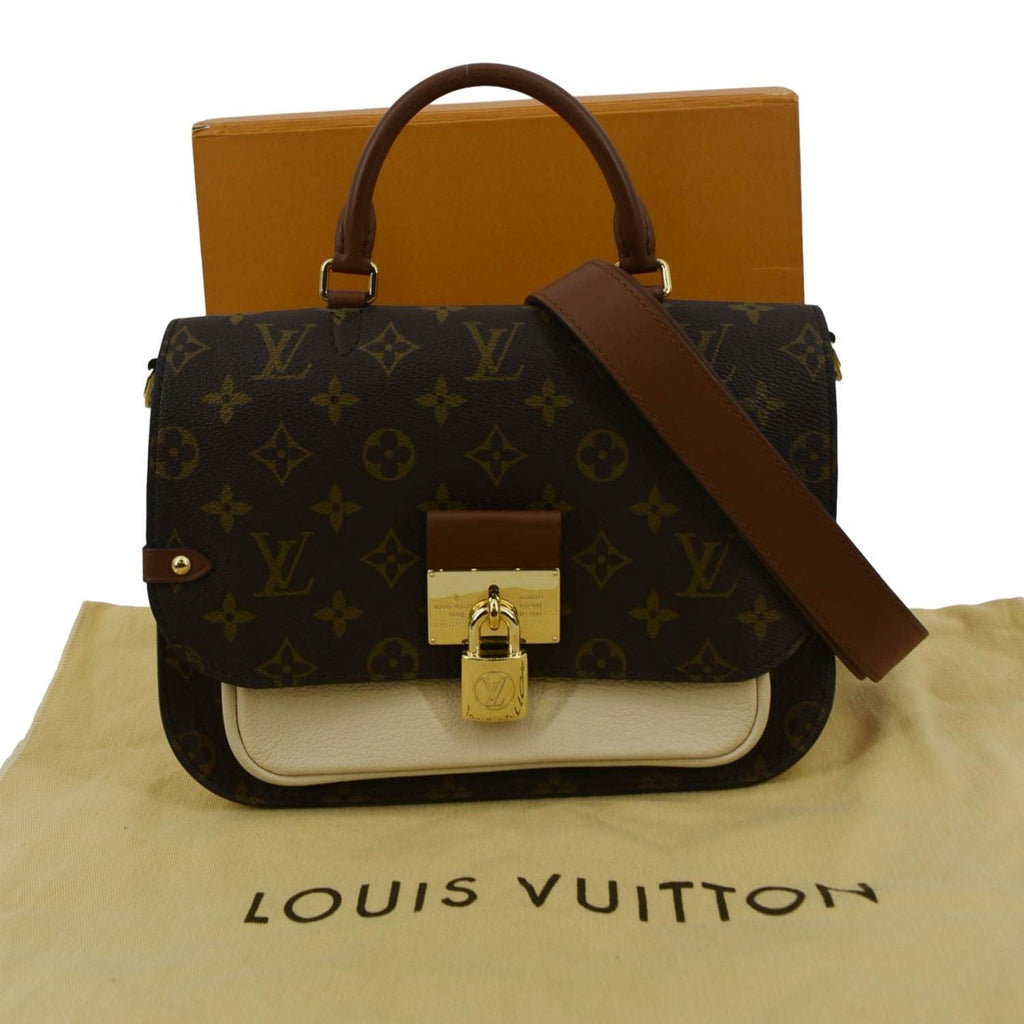 LOUIS VUITTON Vaugirard Bag in Monogram Canvas with Creme Leather
