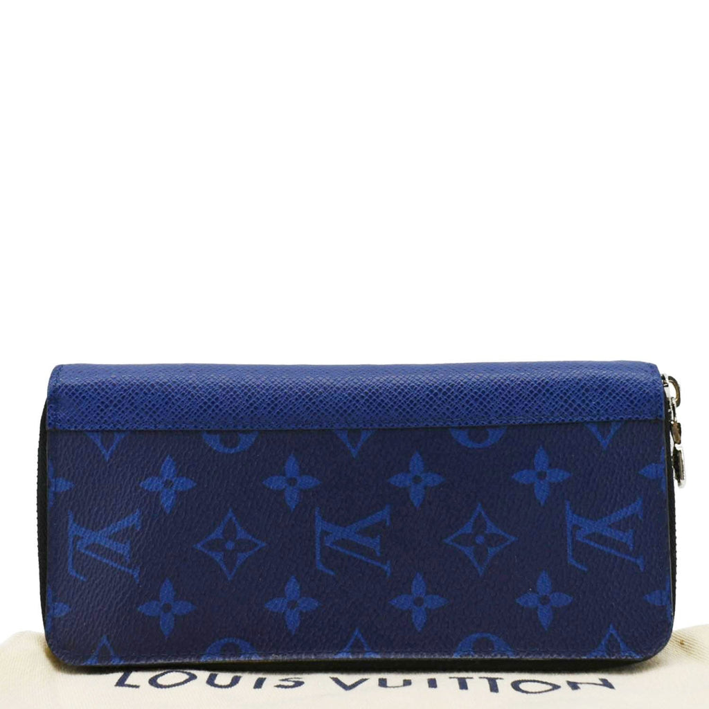 LOUIS VUITTON Zippy Vertical Taigarama Long Wallet Cobalt Blue