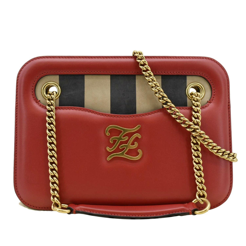 Fendi ff leather fashion shoulder bag