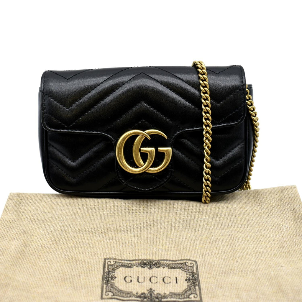 NWT!* Gucci GG Marmont matelassé Super Mini Crossbody Bag Leather 476433  Brown