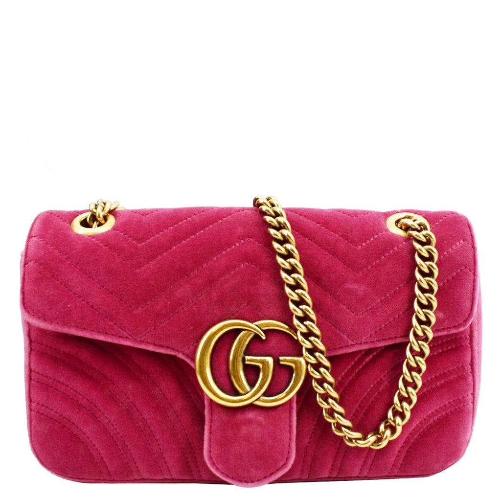 damper interview forstene Gucci GG Marmont Velvet Small Crossbody Bag in Pink