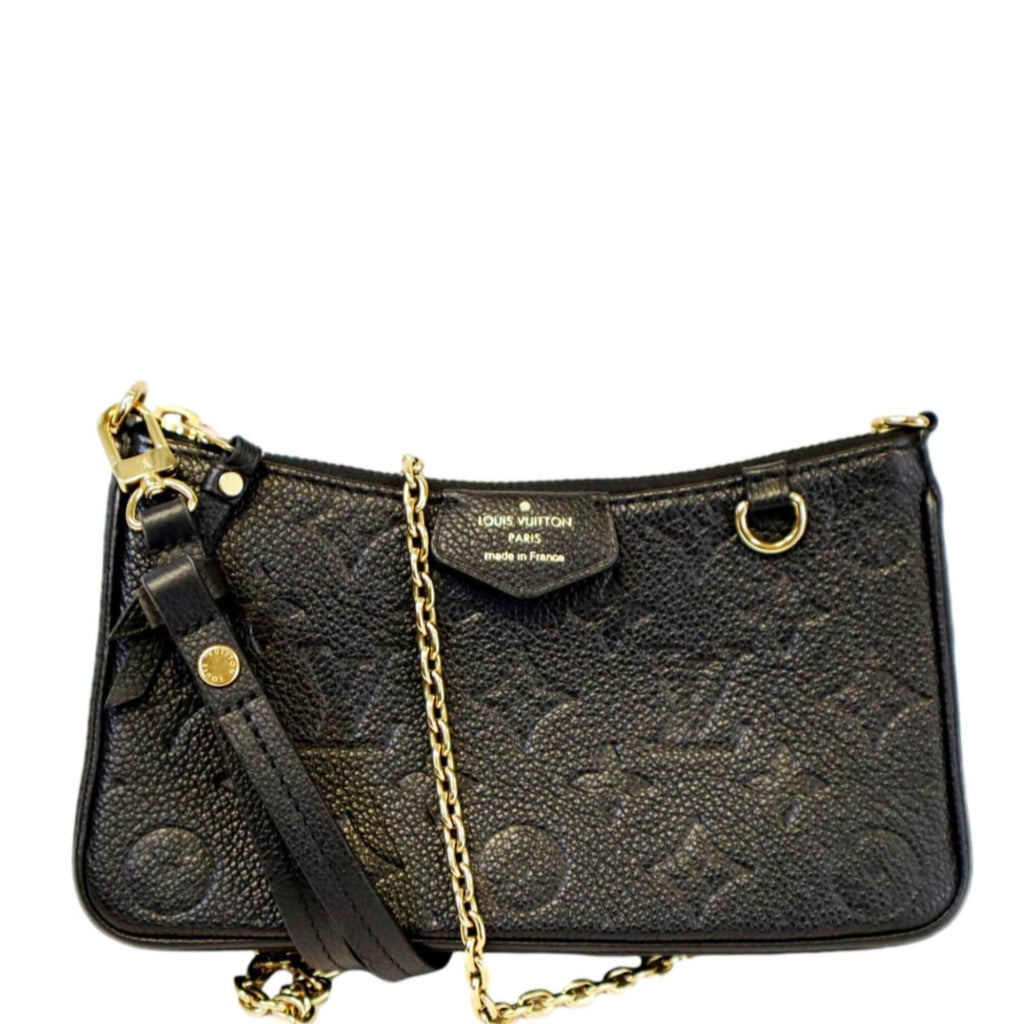 Louis Vuitton Easy Pouch On Strap Handbag Arizona Beige Monogram Embos –  EliteLaza