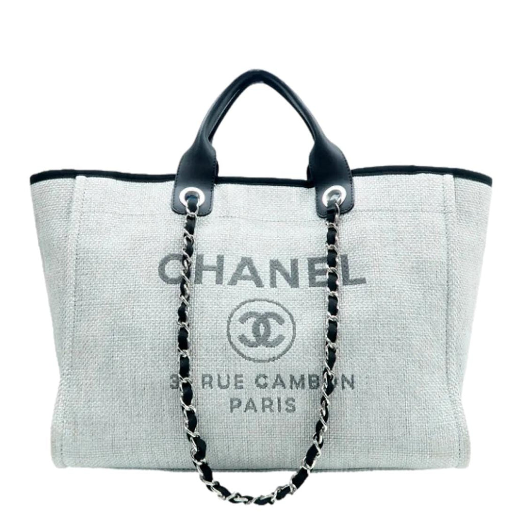 Chanel gray 2025 deauville tote