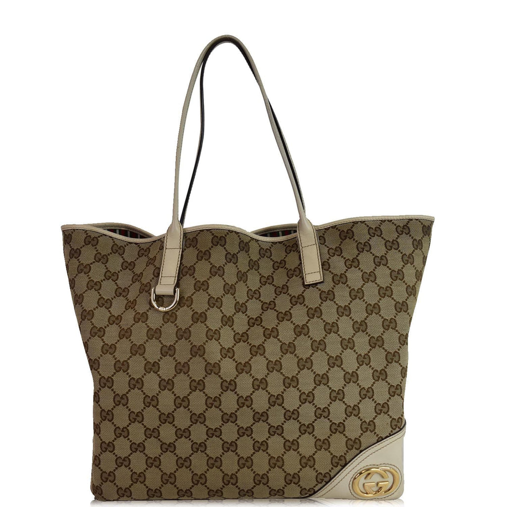 Gucci Vintage - Guccissima Canvas Britt Tote Bag - Brown - Leather