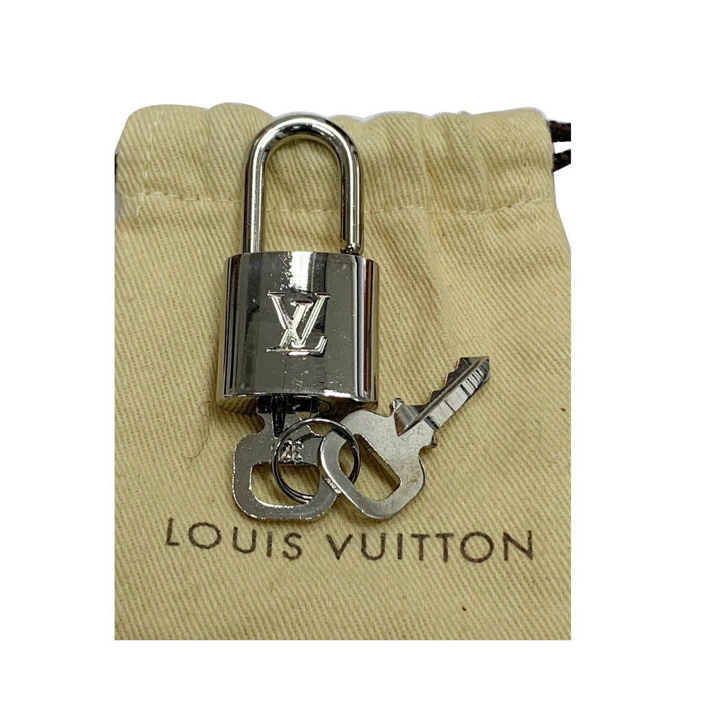 Louis Vuitton #309 Silver Padlock and Key Set Excellent Lock with Box Charm  Pendant