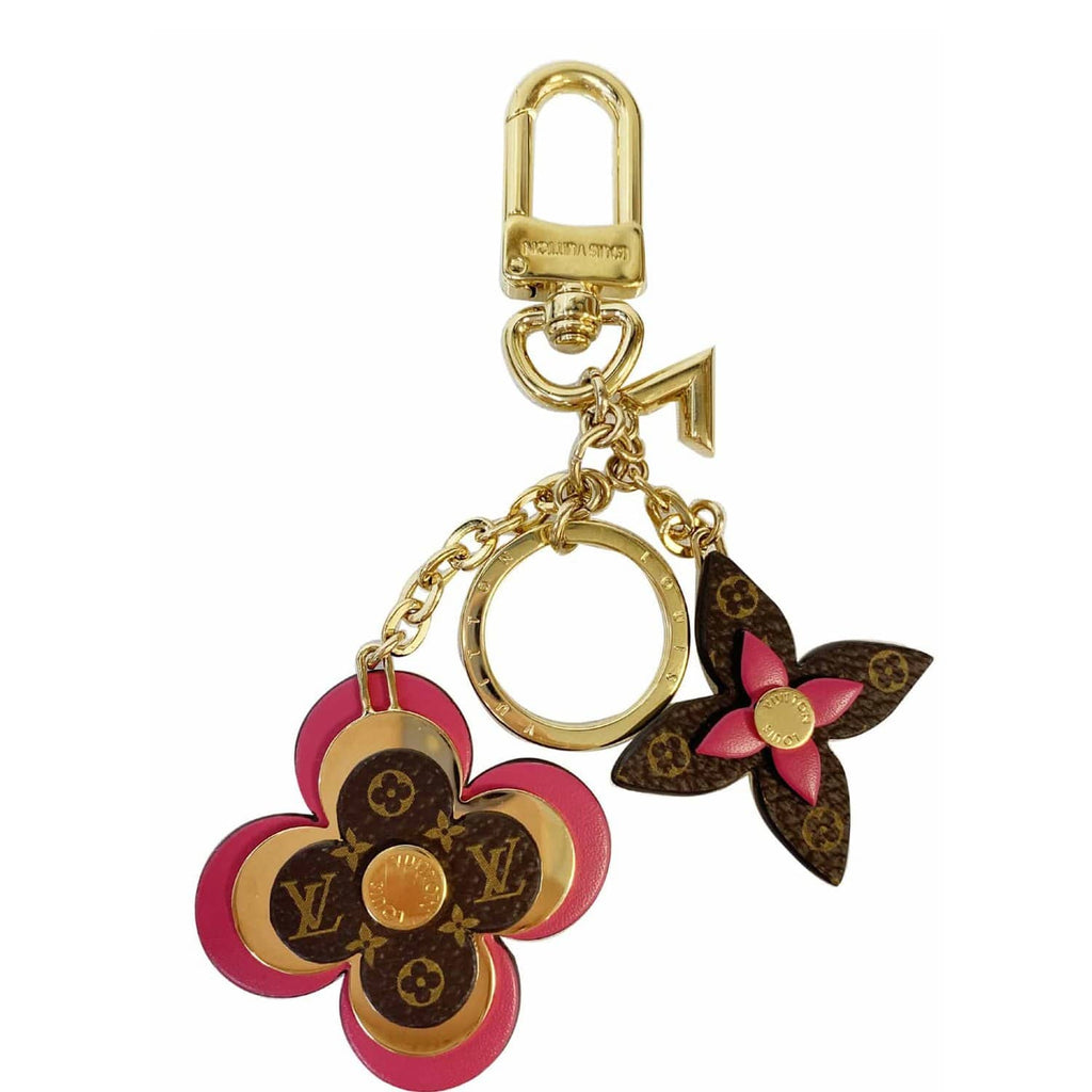 LOUIS VUITTON Brass Monogram Blooming Flowers Bag Charm Key Holder Rose  Ballerine 1287941