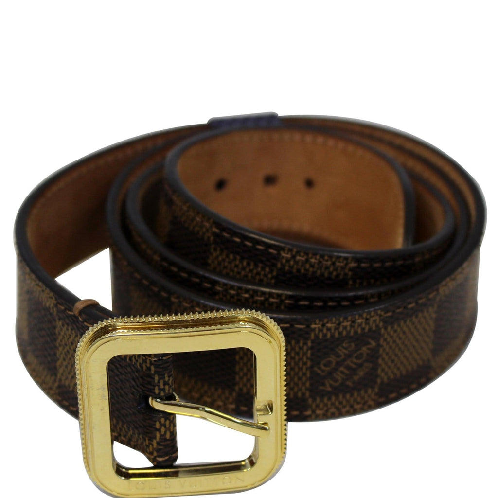 LOUIS VUITTON Tresor Damier Ebene Belt Brown Size 41