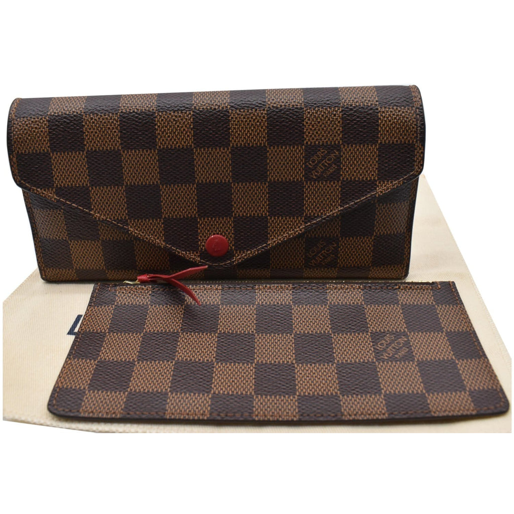 Louis Vuitton Brown Josephine Damier Ebene Red Wallet - MyDesignerly