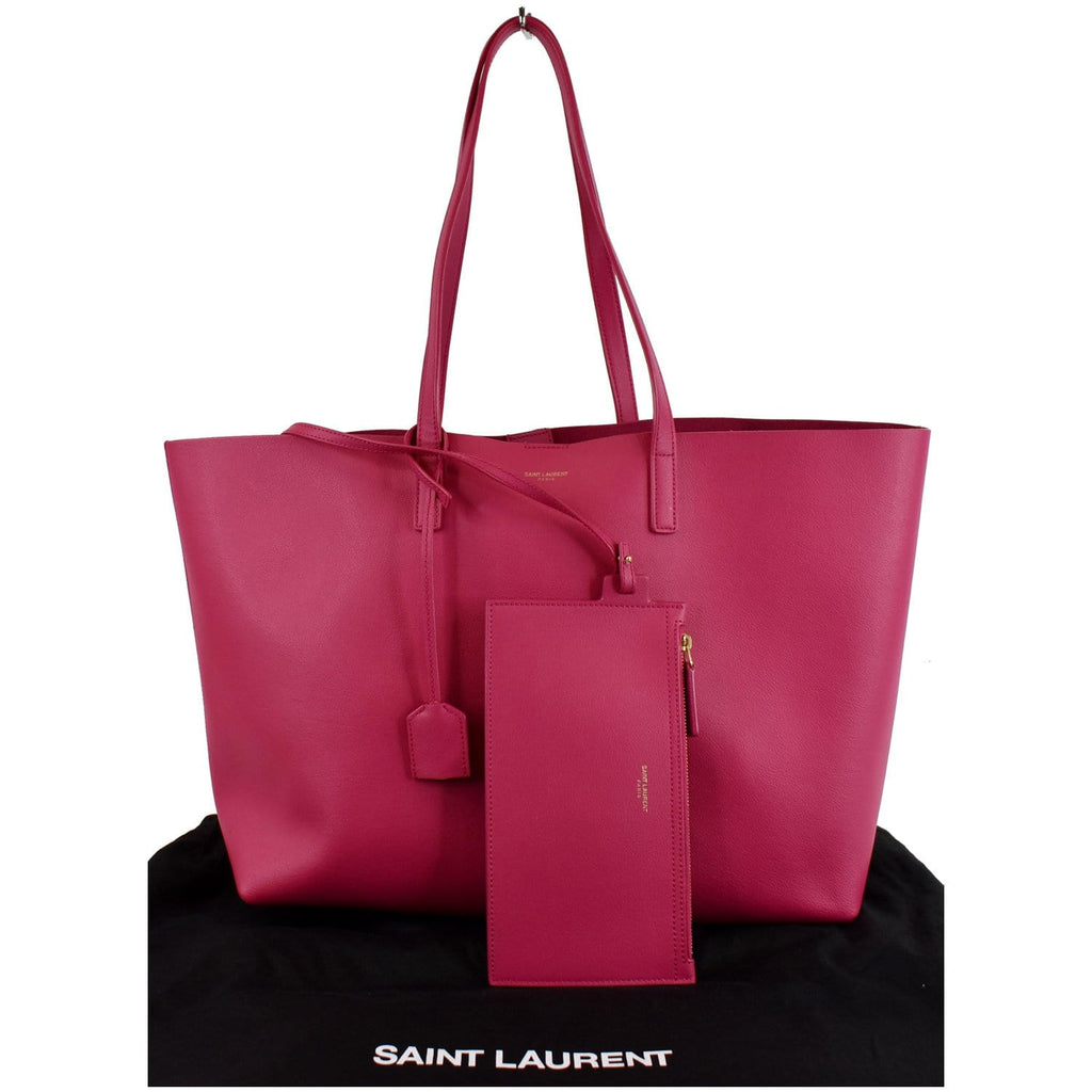 YVES SAINT LAURENT Large Leather Shopping Tote Bag Pink - 20% OFF