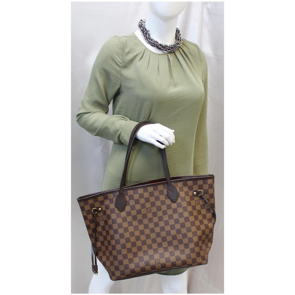 Neverfull leather tote Louis Vuitton Brown in Leather - 37974798