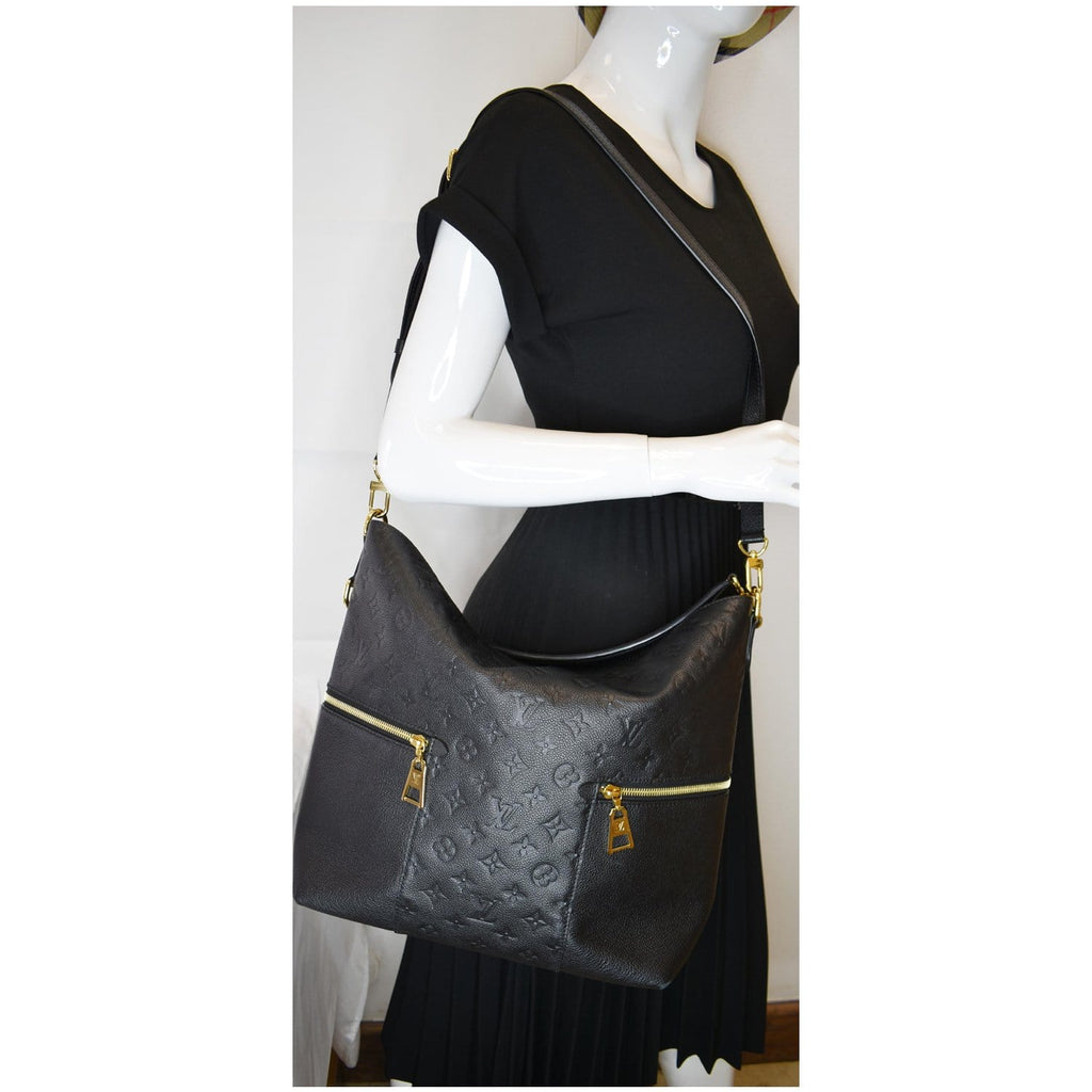 Louis Vuitton Black Leather Monogram Empreinte Melie Noir 2way Hobo Bag  ref.464035 - Joli Closet