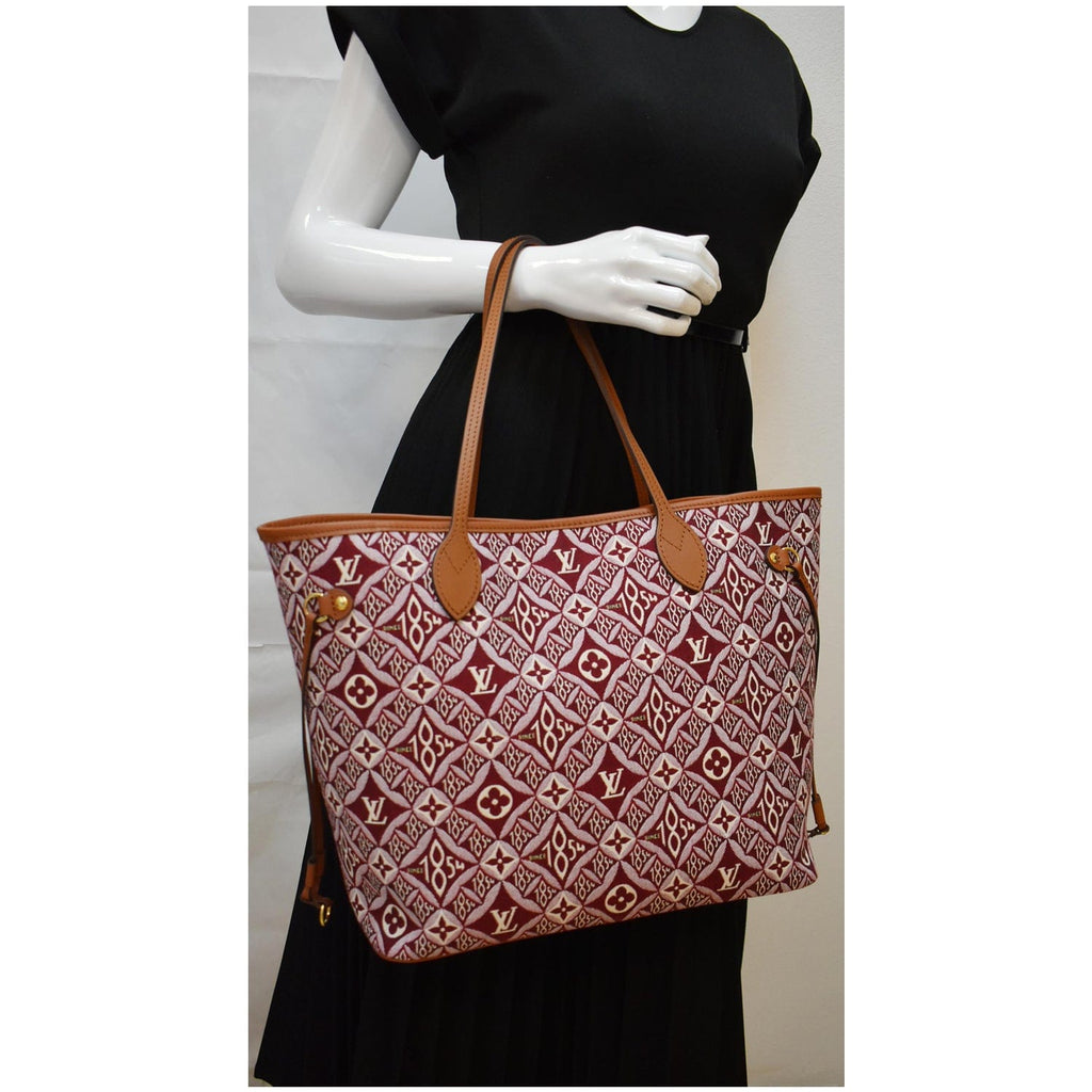 LOUIS VUITTON Since 1854 Neverfull MM - NEW Dark red Linen ref