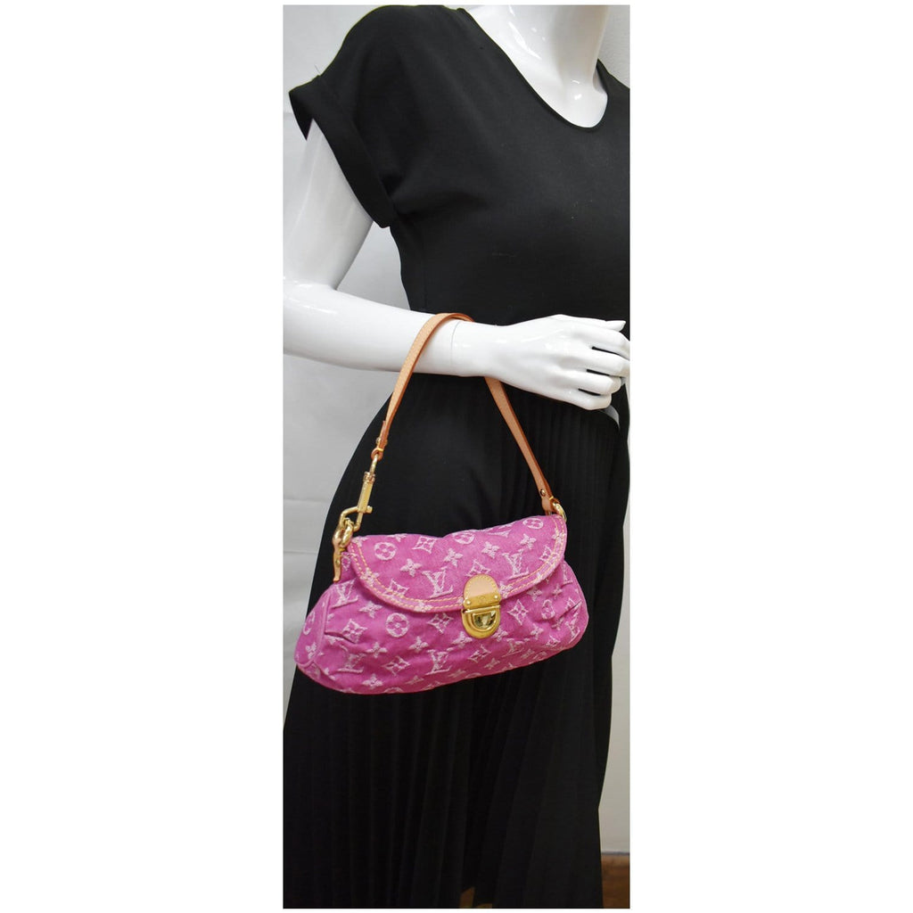 Louis Vuitton - Denim canvas Baguette pleaty mini Bag, Luxury Fashion