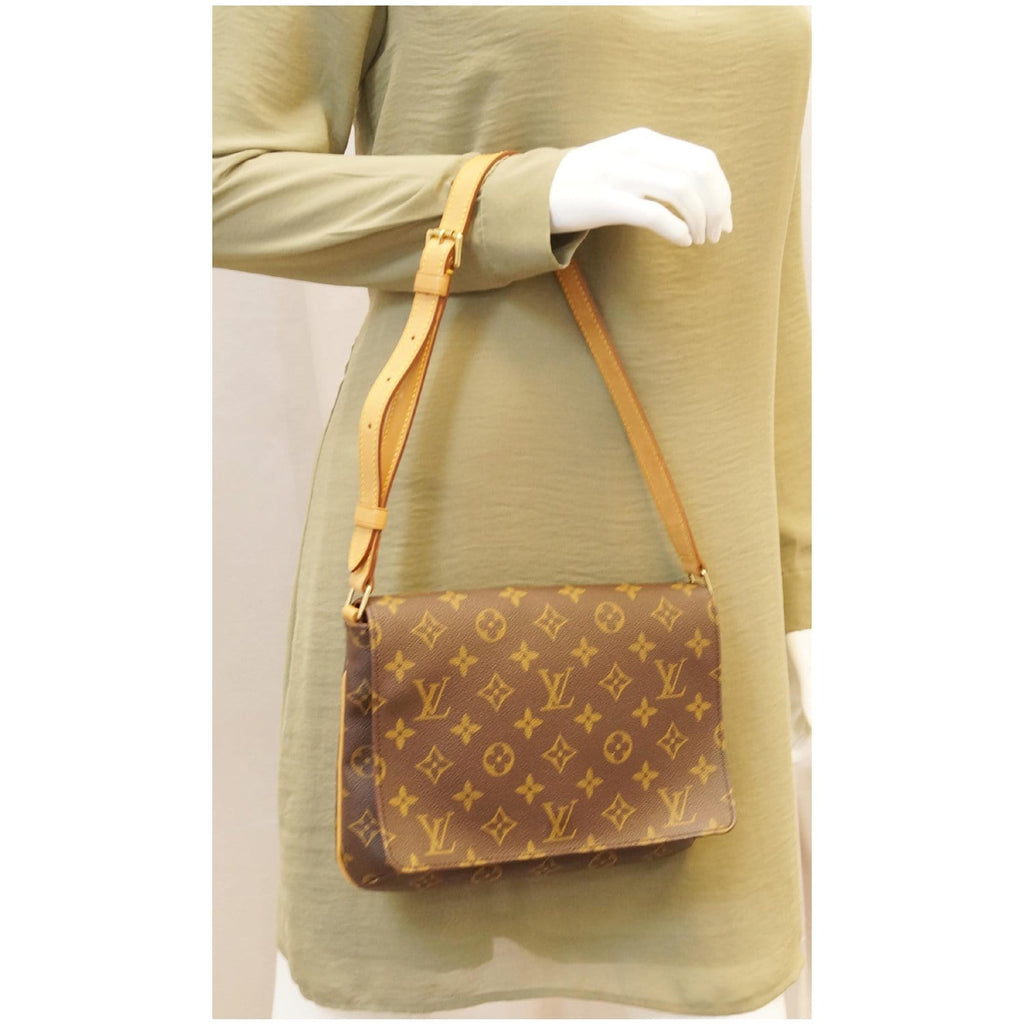 RvceShops Revival, Brown Louis Vuitton Monogram Musette Tango Short Strap Shoulder  Bag