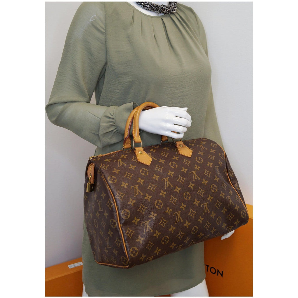 Louis Vuitton Speedy 35 Brown Canvas Handbag (Pre-Owned) – Bluefly
