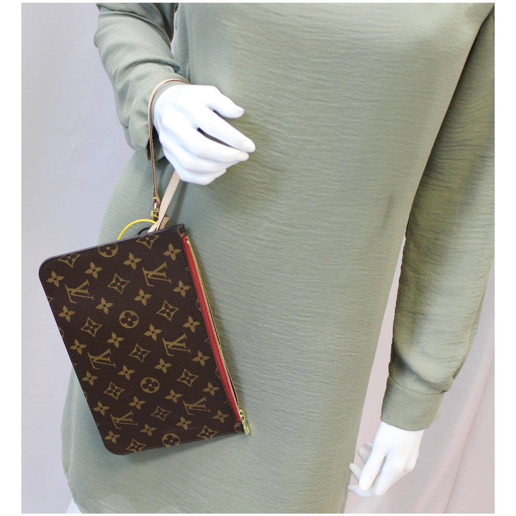 Louis Vuitton Monogram Khaki Sunset Neverfull Pochette MM/GM Wristlet Pouch  Leather ref.633960 - Joli Closet