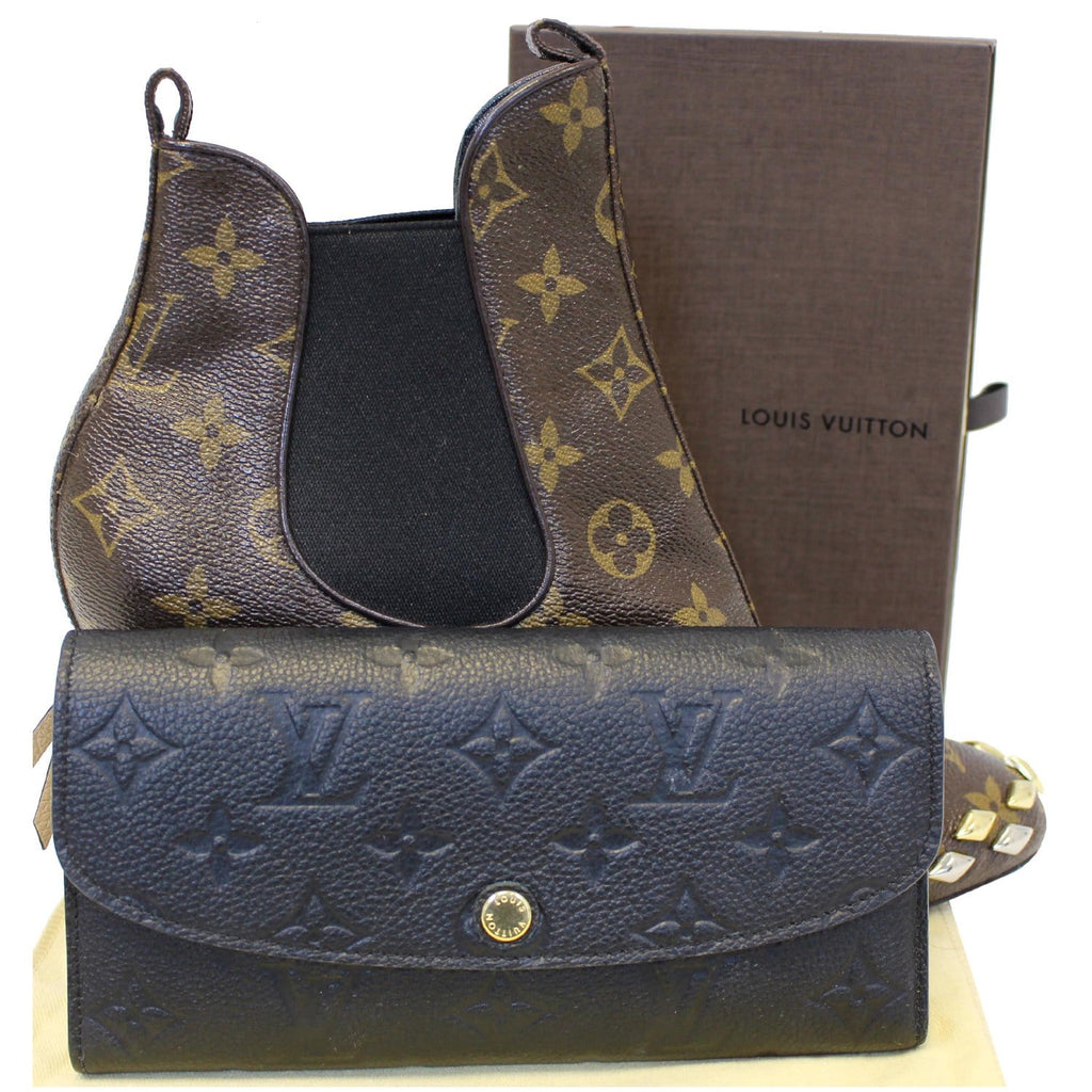 Louis Vuitton Monogram Empreinte Leather Emilie Wallet Marine