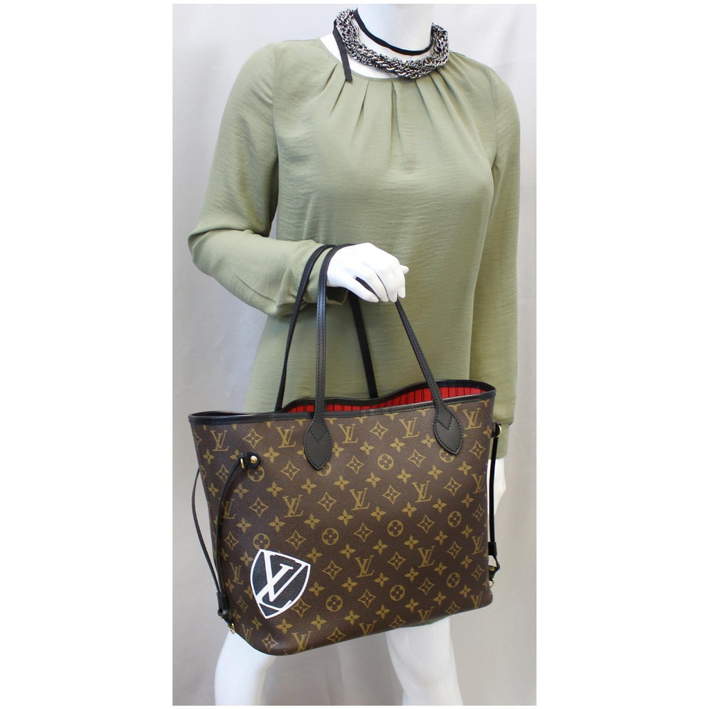 Brown Monogram Coated Canvas My LV World Tour Neverfull MM Gold Hardware
