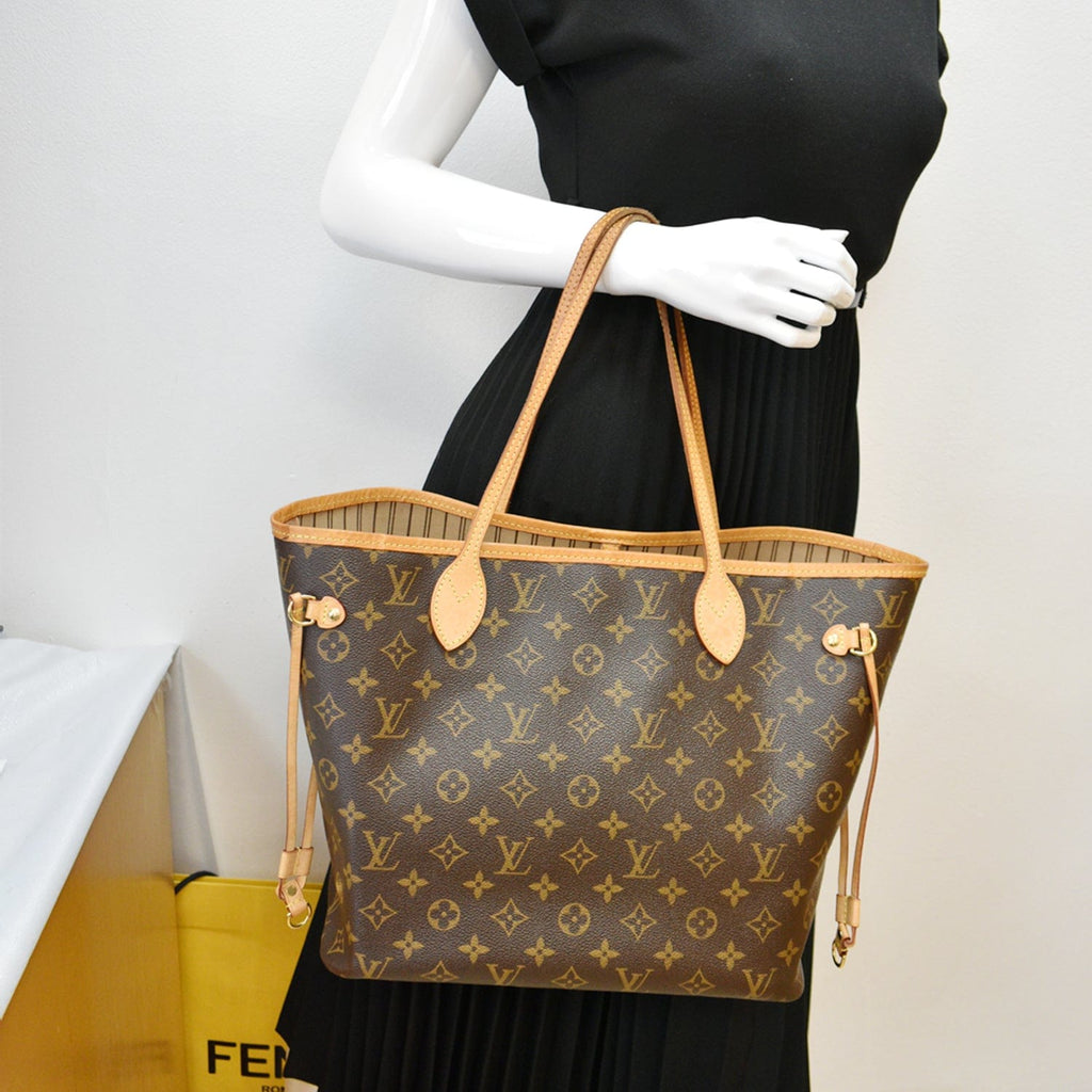 Neverfull tote Louis Vuitton Brown in Synthetic - 20326314