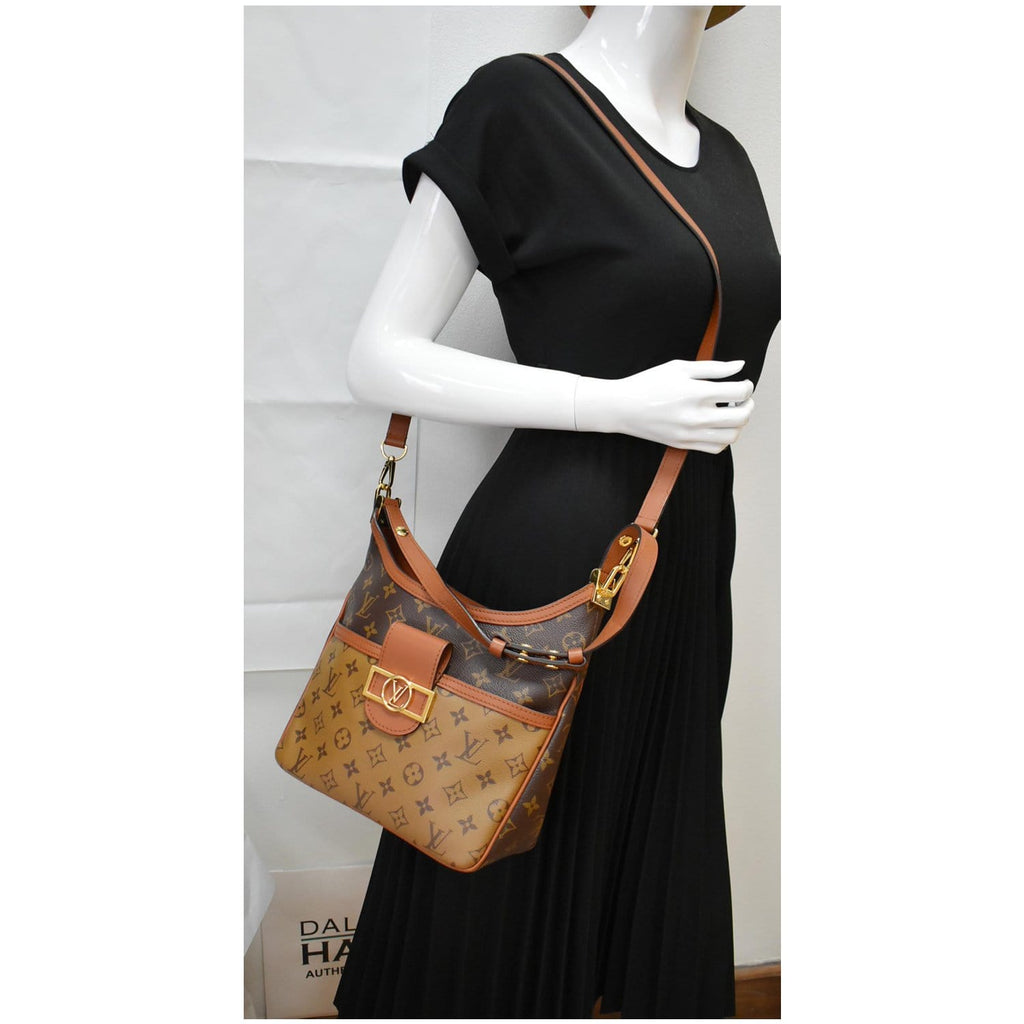 Dauphine hobo cloth handbag Louis Vuitton Brown in Cloth - 30849636