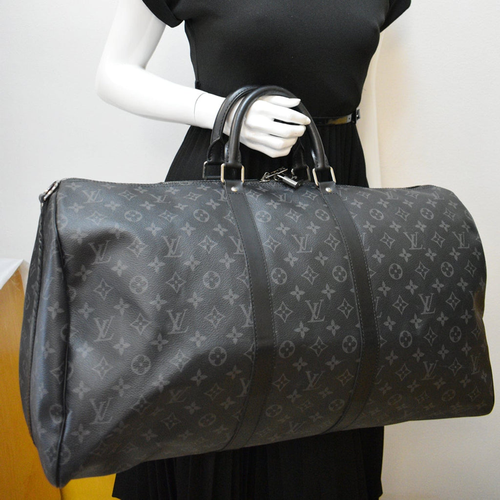 Louis Vuitton Black Monogram Coated Canvas Eclipse Vivienne Keepall  Bandouliere 50 Black Hardware Available For Immediate Sale At Sotheby's