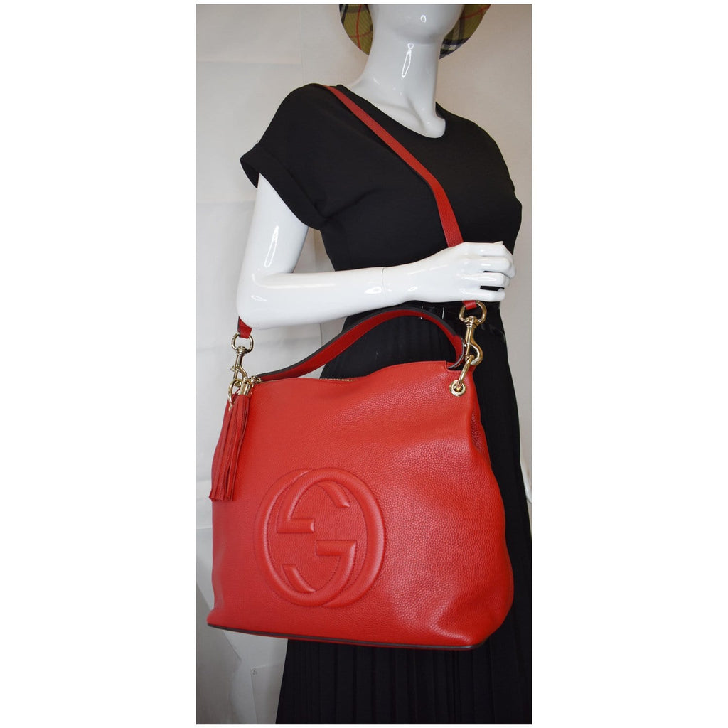 Gucci soho leather store hobo red