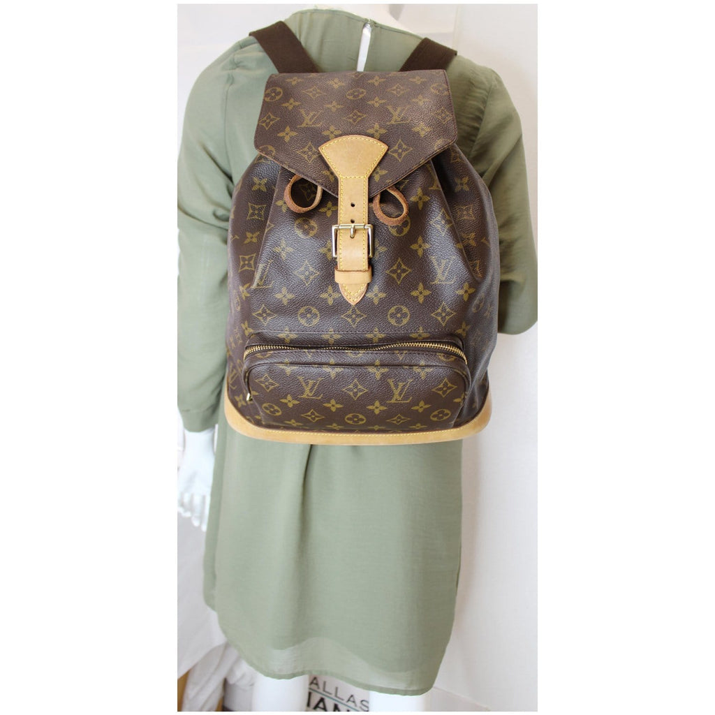 AUTH💜Louis Vuitton Vintage Montsouris Backpack GM💜 Brown Monogram Canvas💜