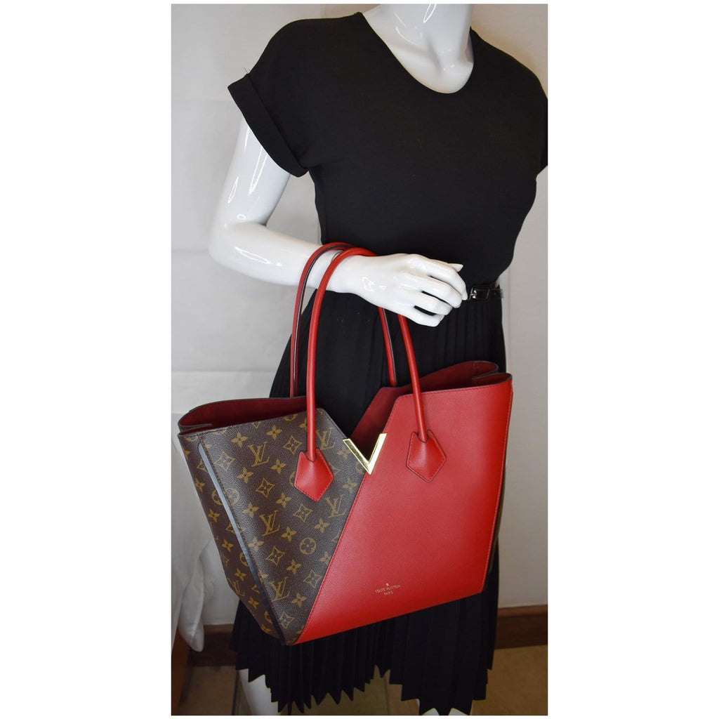 TLS - Title: Louis Vuitton Red & Monogram Canvas Kimono Tote MM with  Dustbag #DU2125 Size: MM 🚨 SALE PRICE: $1,875.99 🚨 Item #: 15667-14  Condition: C = Excellent; Light Scratches to
