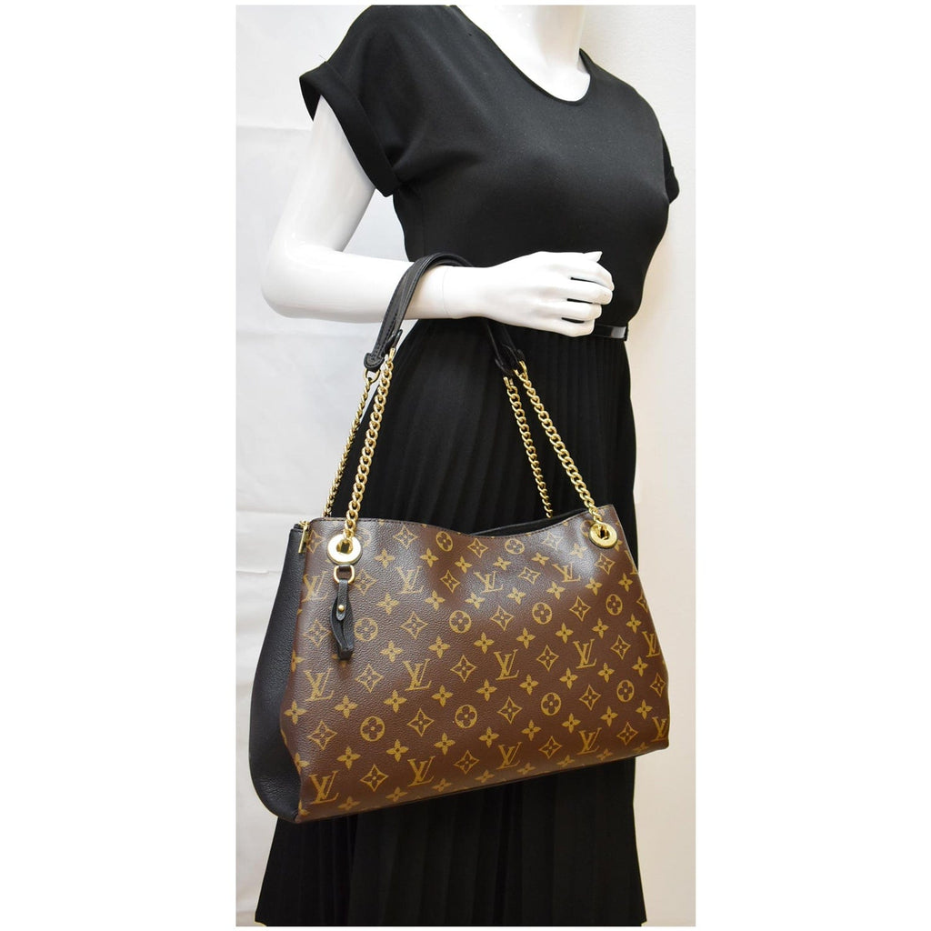 Louis Vuitton Brown Monogram Canvas & Black Taurillon Leather Surene MM Tote  by WP Diamonds – myGemma