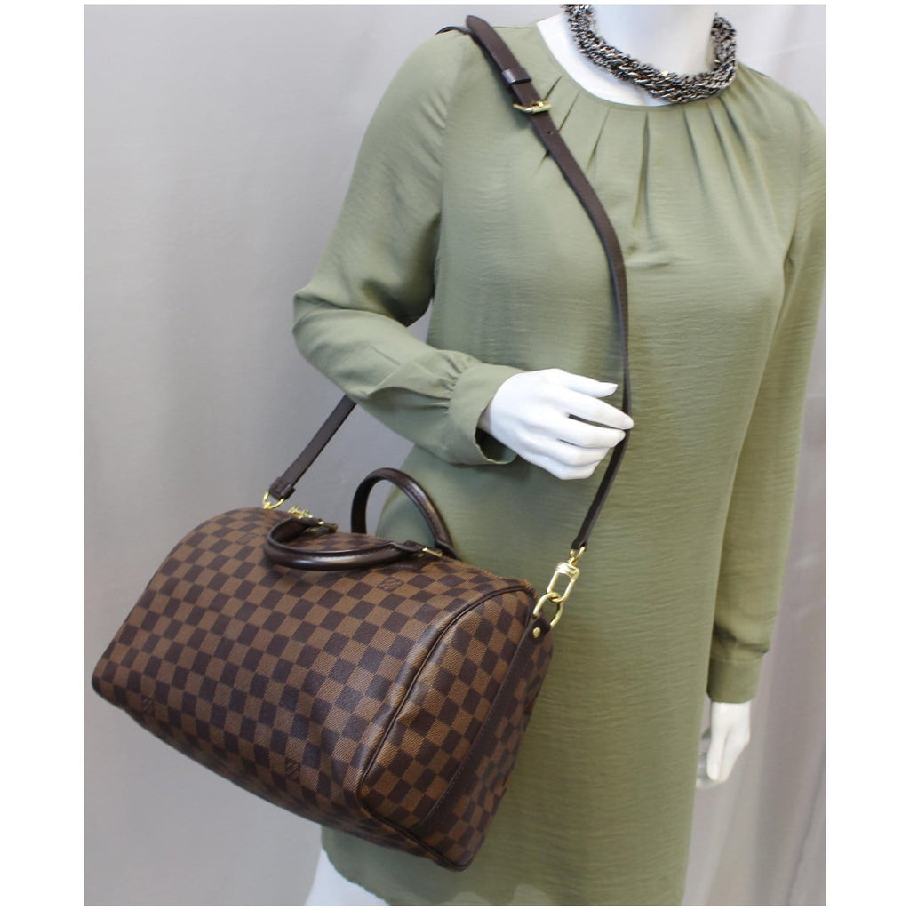 Speedy bandoulière leather handbag Louis Vuitton Brown in Leather - 38050607