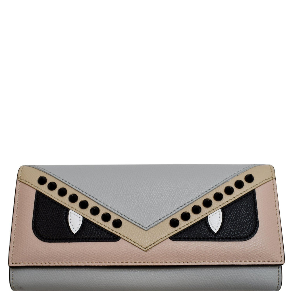 Fendi Monsters Motif Leather Continental Wallet