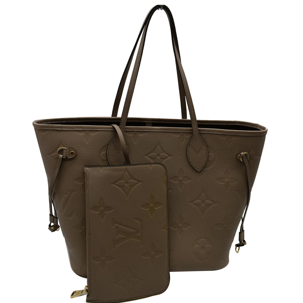 Neverfull leather tote Louis Vuitton Beige in Leather - 38175604