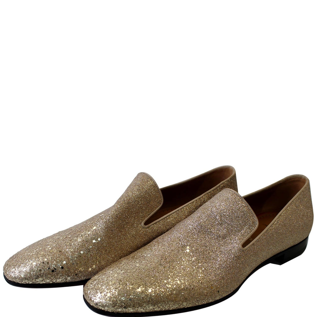 Christian Louboutin Dandelion Studded Glitter Loafers in Metallic for Men