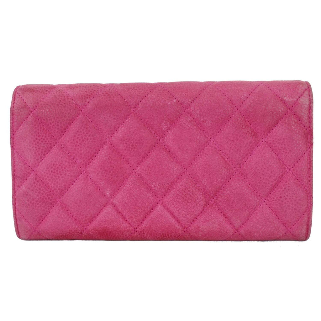 Pink Chanel CC Caviar Leather Wallet – Designer Revival