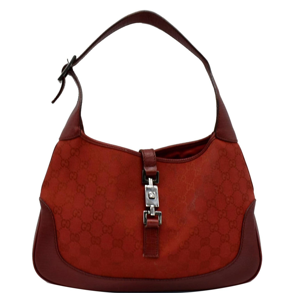 Jackie vintage cloth handbag Gucci Red in Cloth - 34331189