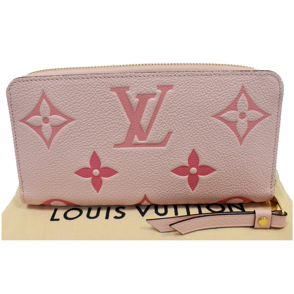 LOUIS VUITTON Empreinte Monogram Giant Broderies Zippy Wallet Pink Creme  1292813