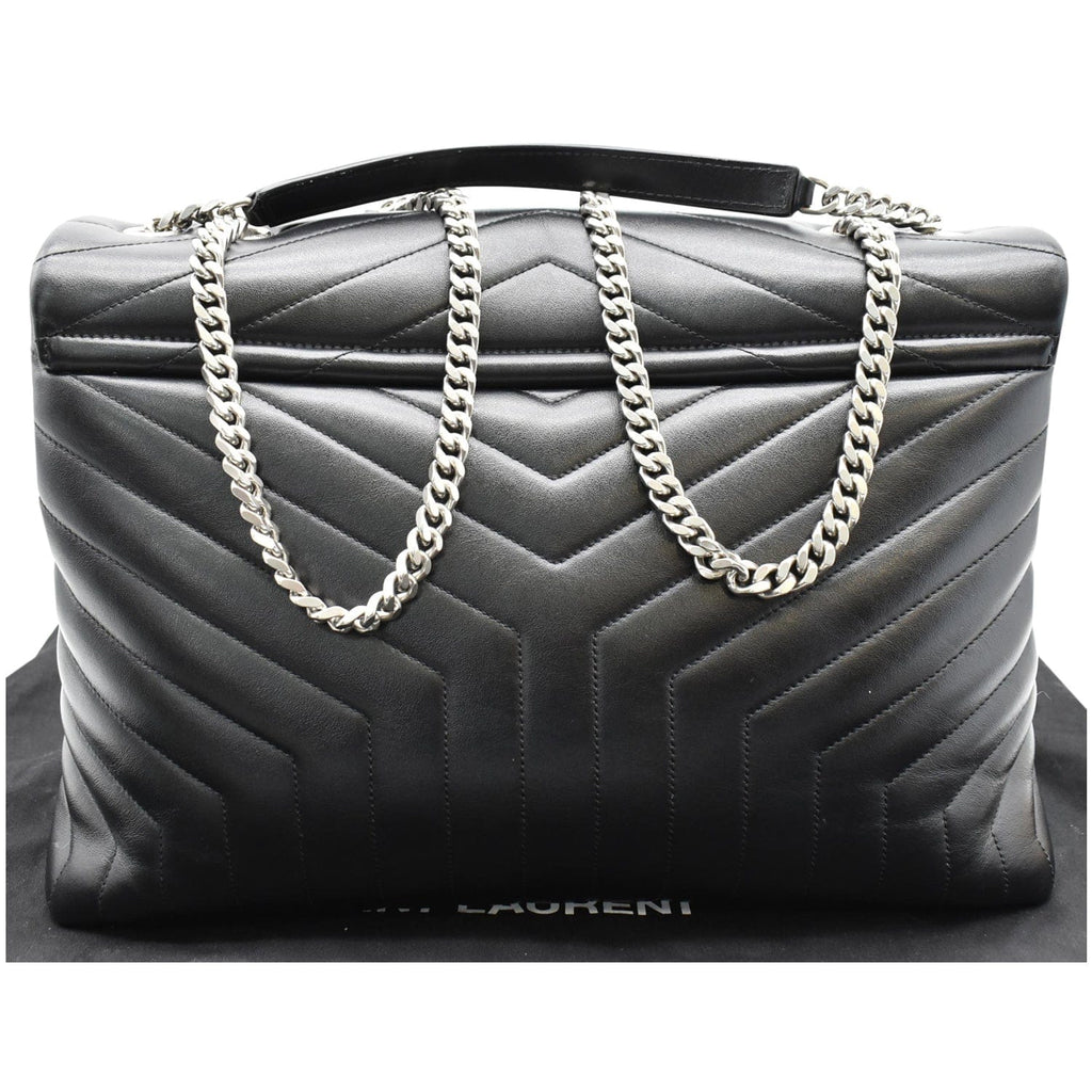 Yves Saint Laurent YSL LouLou Shoulder Chain Bag Black Gold Matelassé $2450  MSRP